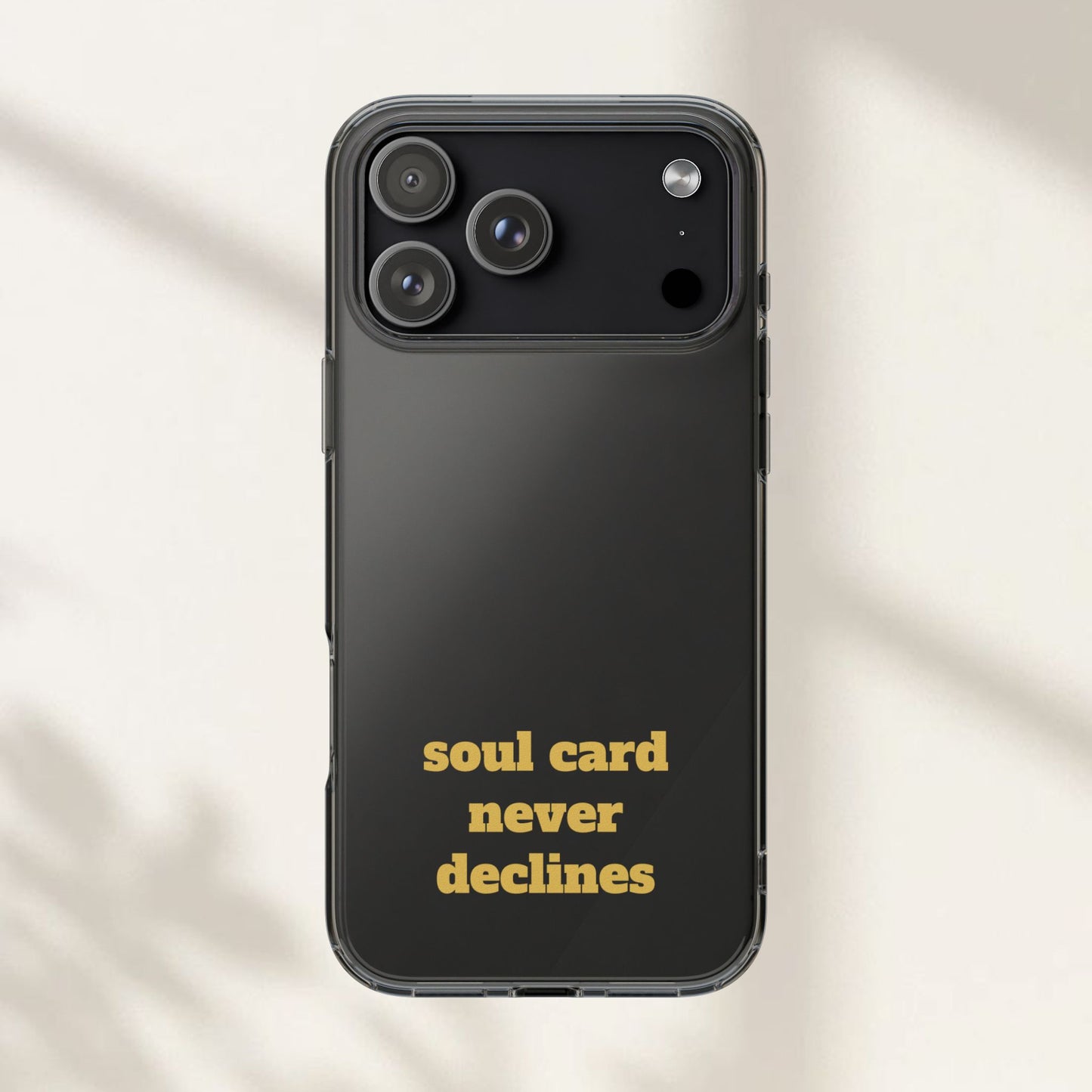 Soul Card Never Declines Clear Impact-Resistant Phone Case